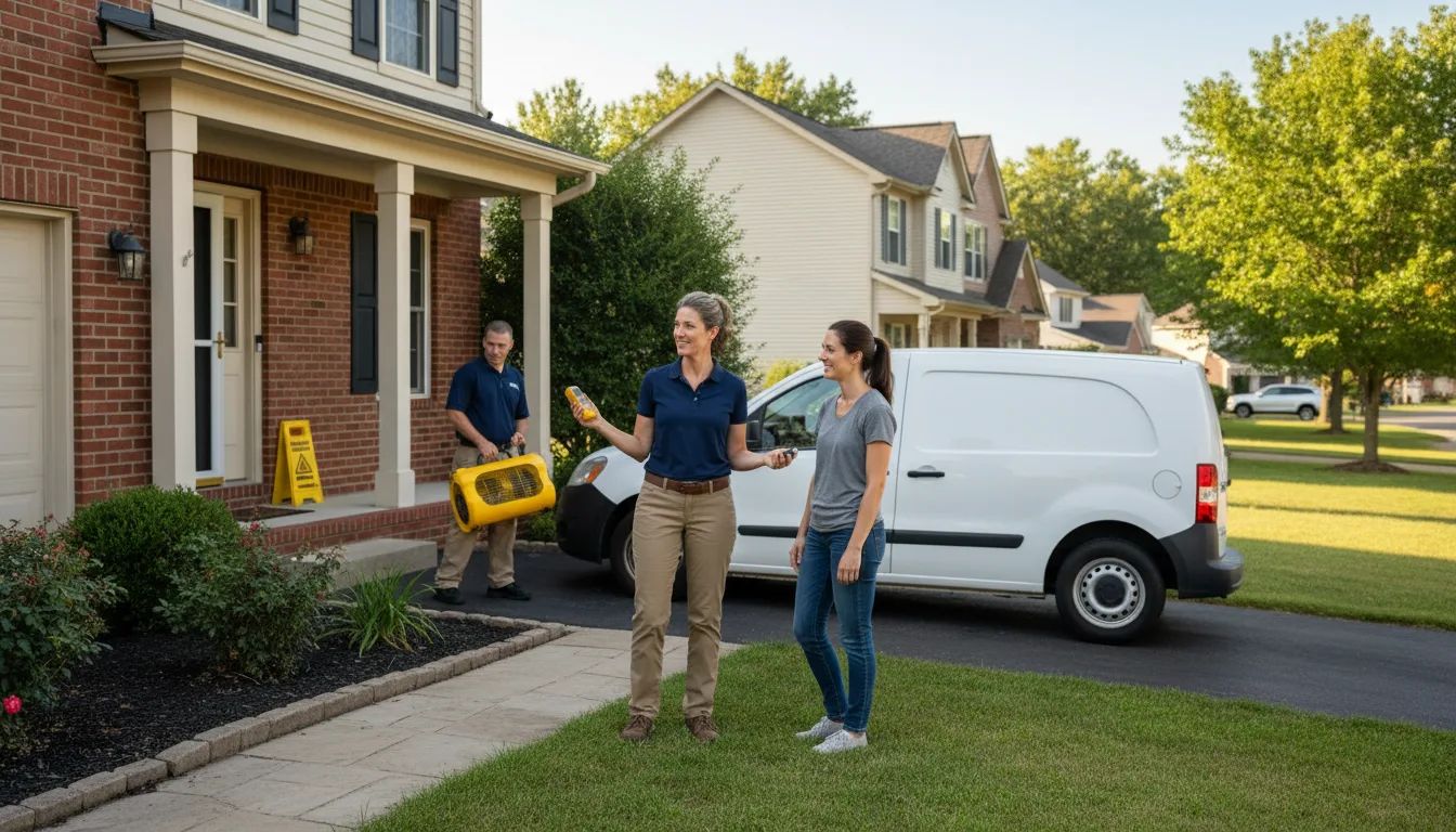 Residential water damage restoration in Blandinsville, IL